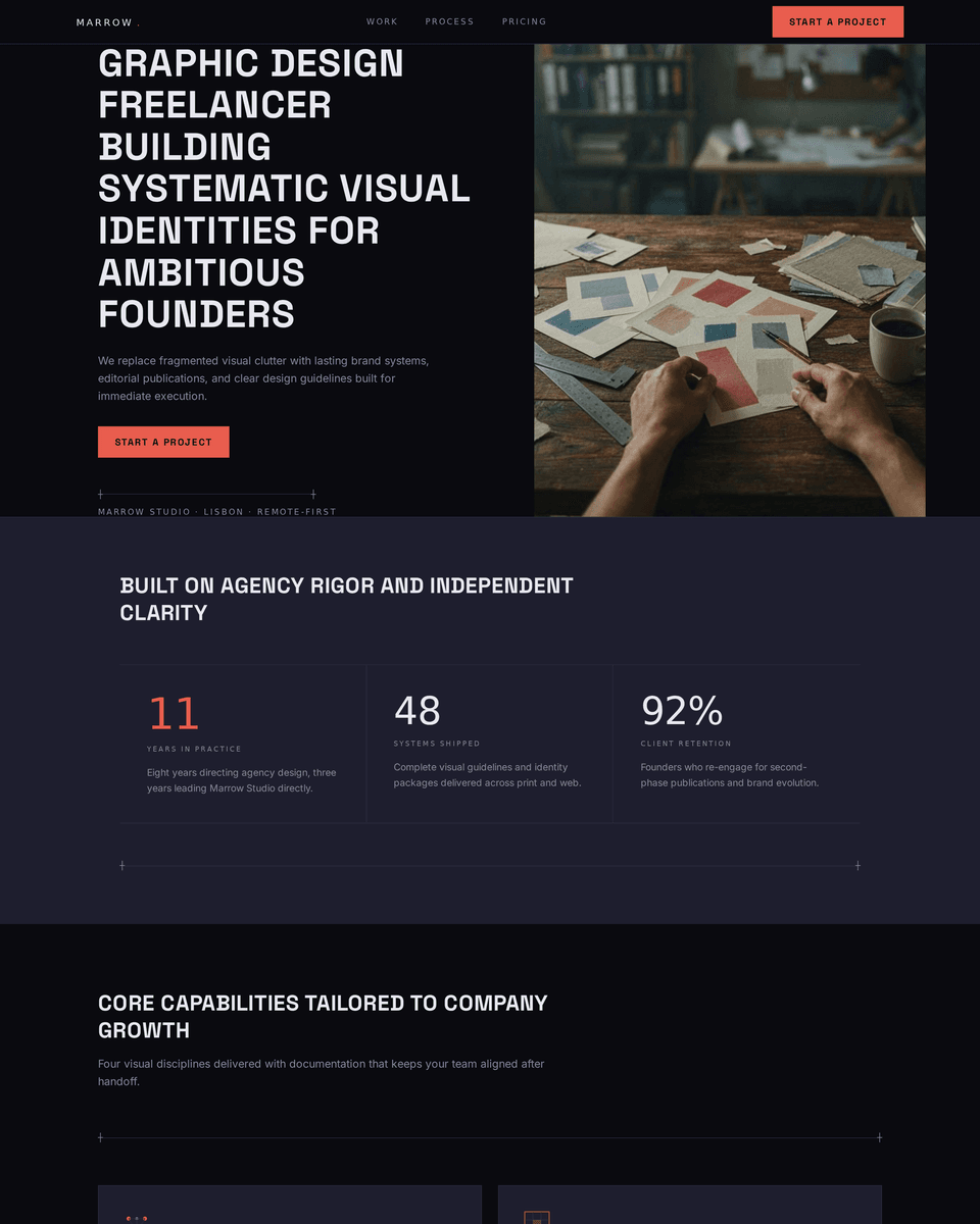Top Graphic Design Freelance Landing Page Examples | PageKiss