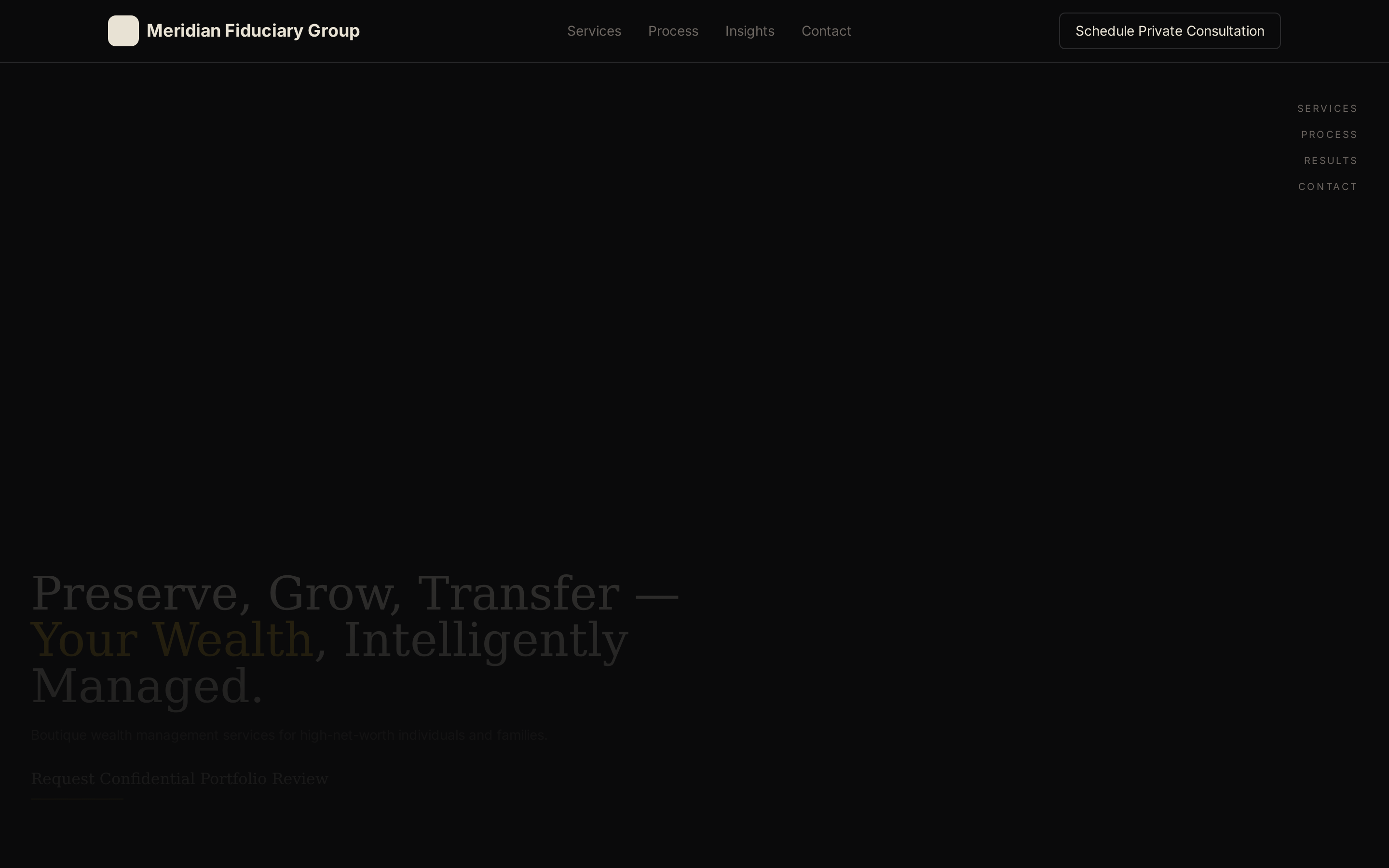 Dark Sophisticated Wealth Management Landing Page Templates | PageKiss