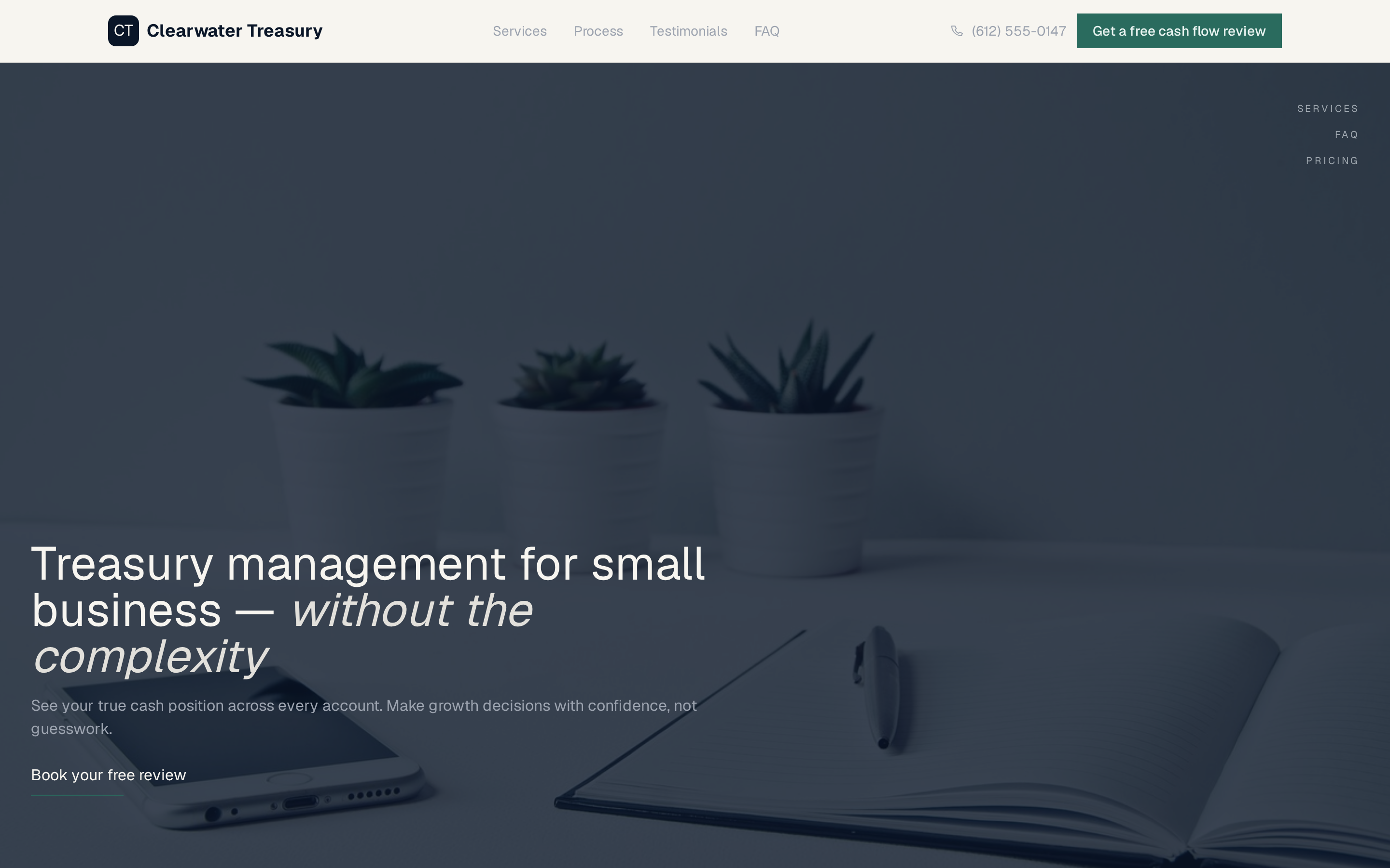 Minimalist Clean Treasury Management Landing Page Templates | PageKiss
